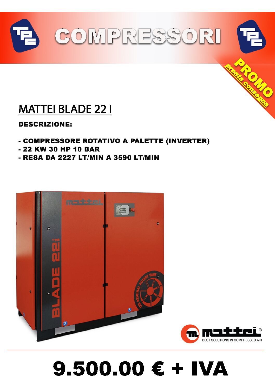 Compressore MATTEI BLADE 22 i Nuovo Rimanenza